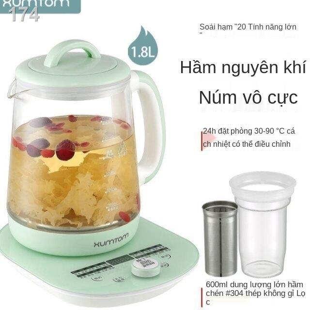 [bán chạy]Ấm trà điện sưởi bình sức khỏe gấu 1.5L thủy tinh tự động đa chức năng nhà máy pha văn phòng nhỏ