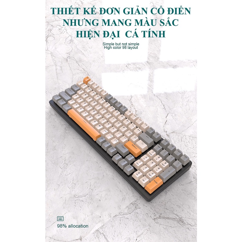Bàn phím cơ K3 sử dụng Red Switch với 3 phiên bản màu sắc phối màu cực đẹp có đèn led RGB phù hợp với game thủ - NK