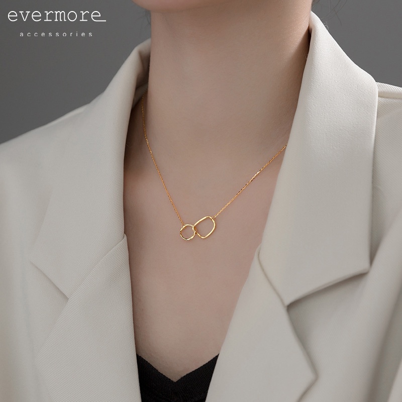 Dây chuyền bạc EVERMORE, vòng cổ vòng tròn endless love bạc ý 925, phong cách minimalist, thanh lịch - D021