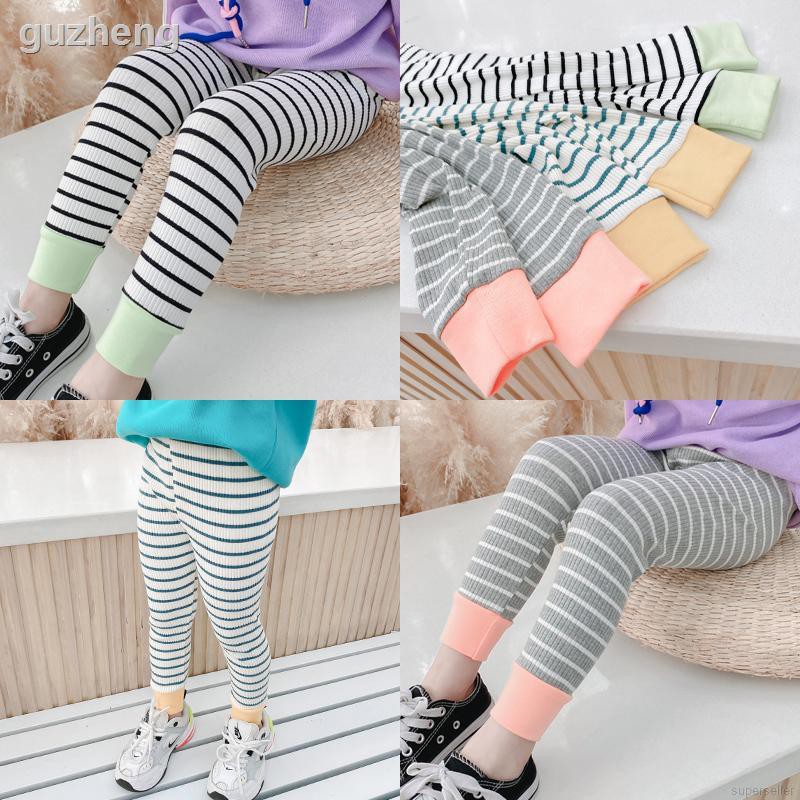 ✹♂Quần Legging Ôm Sát Họa Tiết Sọc Đáng Yêu Cho Bé Gái 1-7 Tuổi