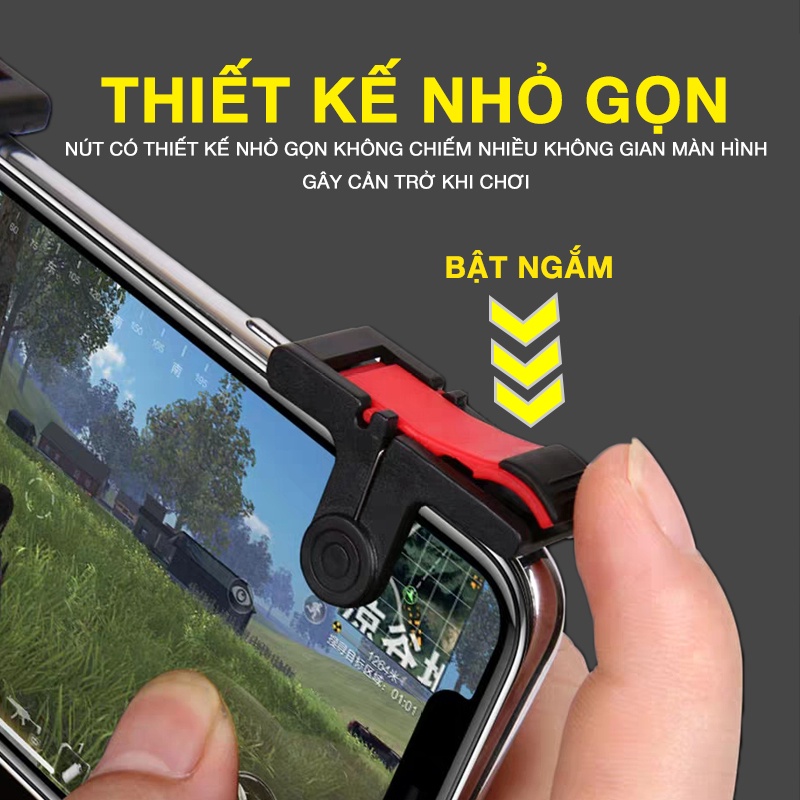 Combo bộ phụ kiện chơi game nút bắn Pugb, Freefire PHL kèm bao tay chơi game - Nút bấm chơi PUBG 4 ngón