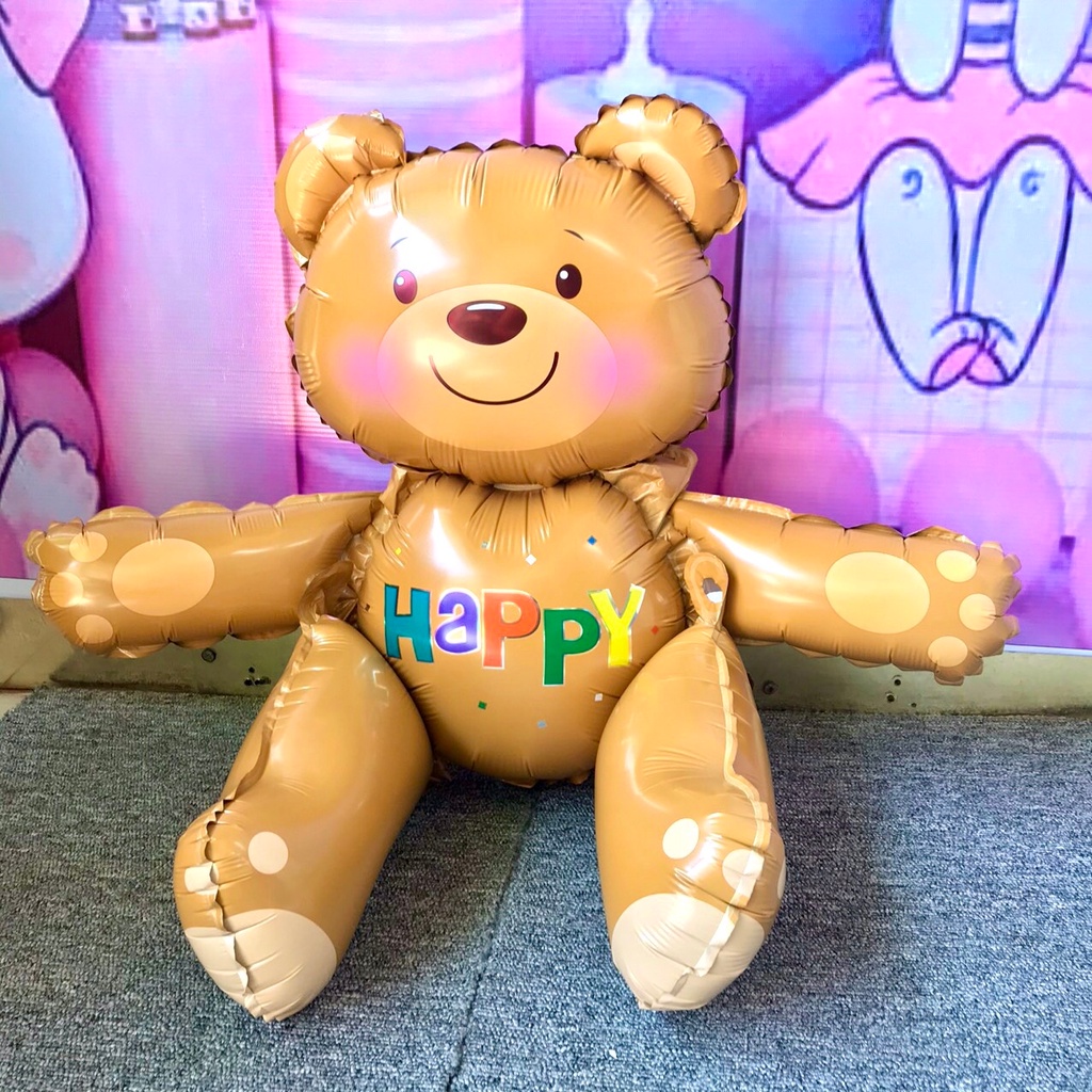 Bóng kiếng gấu ngồi 55cm trang trí sinh nhật cho bé HPBD
