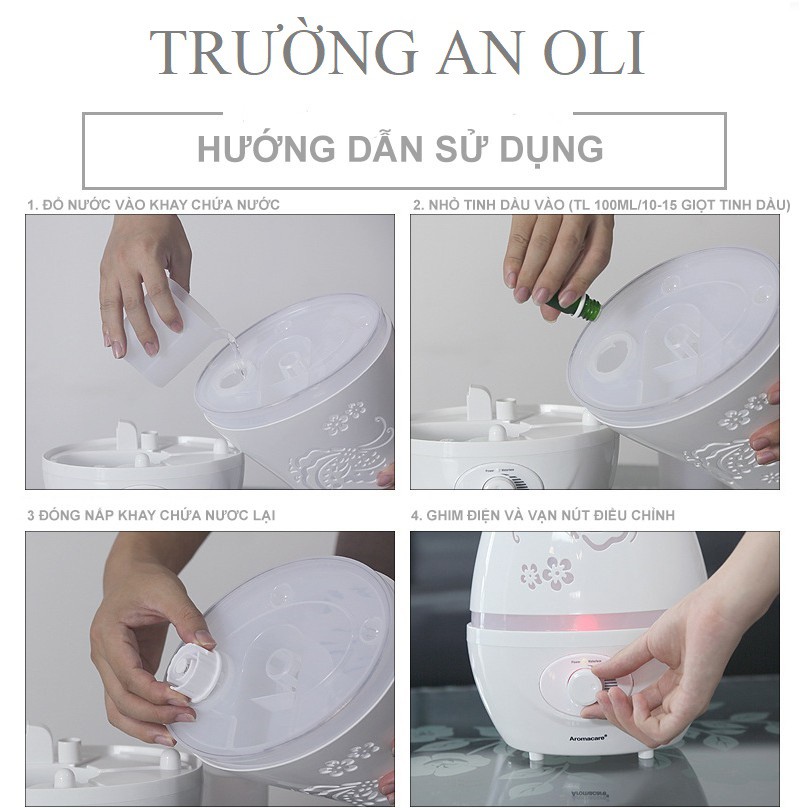 Máy phun sương tạo ẩm siêu âm khuếch tán tinh dầu Hồ Điệp Tròn 2200ML