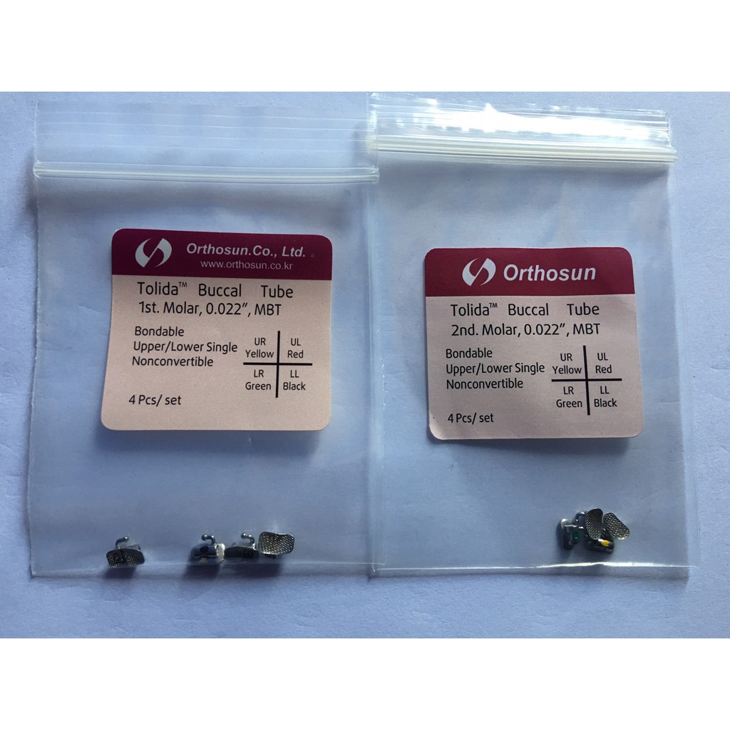 Mắc cài răng 6, răng 7 Othosun, răng 6 loại 2 ống ( hàn quốc) chỉnh nha nha khoa