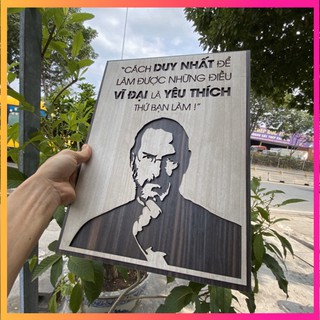 [DECOR]  Tranh Decor treo tường bằng Gỗ khắc laser Steven Jobs cùng câu nói nổi tiếng HCMDCT034