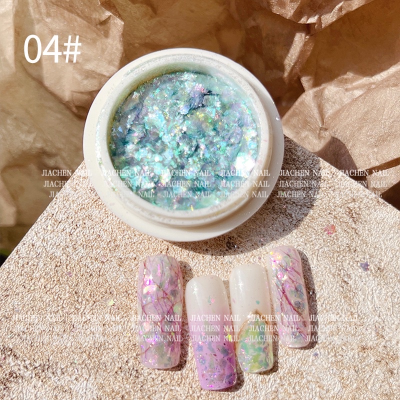 Nhũ khổng tước set 6 màu trang trí nail