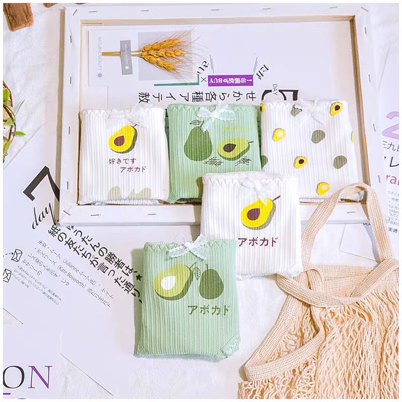 Quần lót cotton kháng khuẩn in hình quả bơ xuất Nhật cao cấp QL30