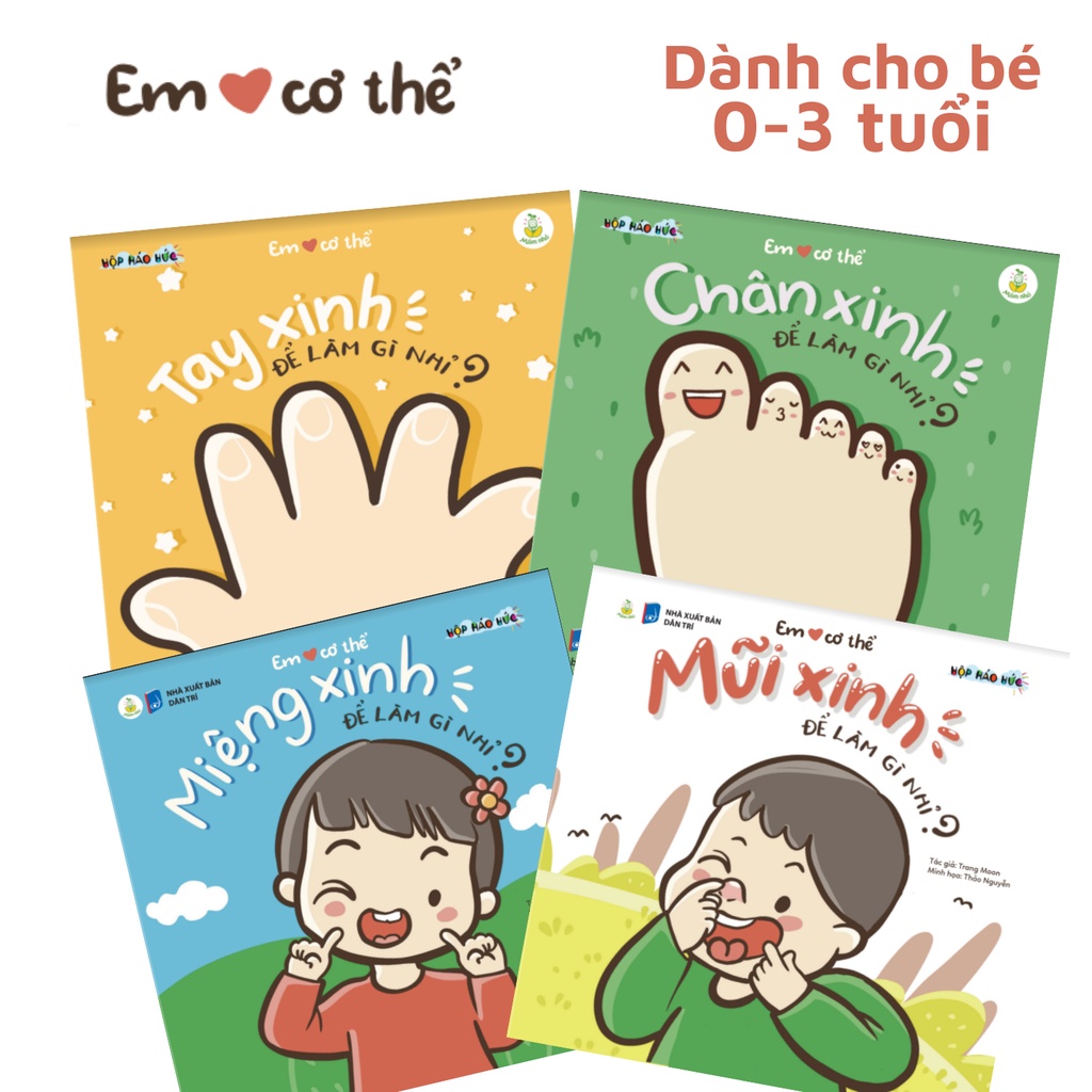 Sách cho bé - Combo 4 cuốn Bé Yêu Cơ Thể 0-3 tuổi gồm Tay Xinh, Chân Xinh, Miệng Xinh, Mũi Xinh Để Làm Gì Nhỉ | BigBuy360 - bigbuy360.vn