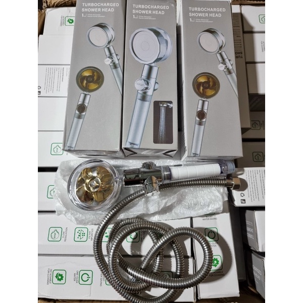 Vòi Sen Tăng Áp Có Cánh Quạt Xoay 360 Độ ,Có 2 Chế Độ Chỉnh Nước, Tặng Kèm Cuộn Dây Vòi, Vòi Massage Phong Cách Nhật Bản