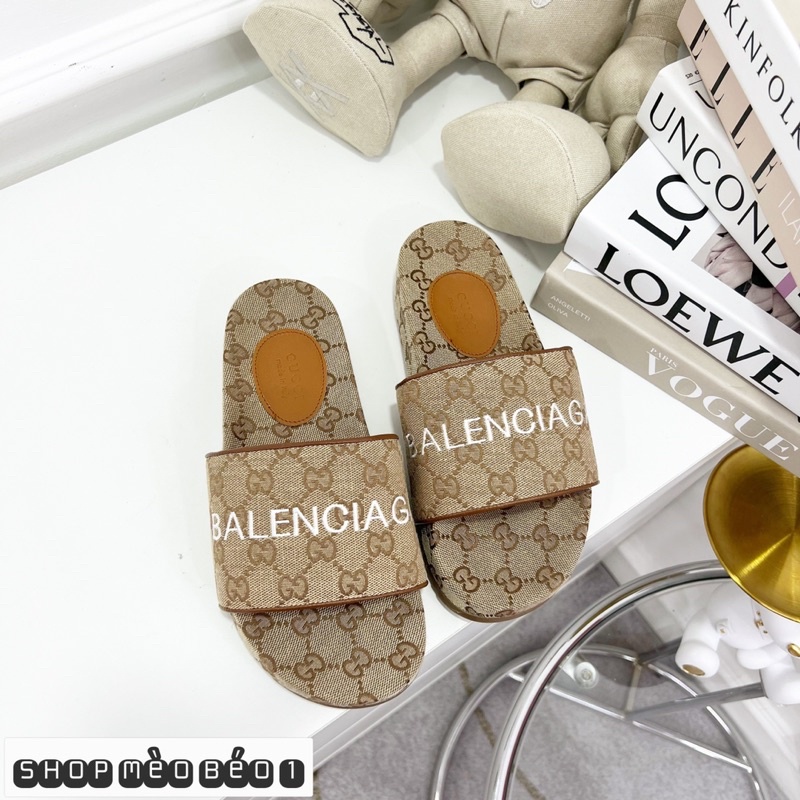 Dép gc balen quai ngang hoạ tiết fullbox