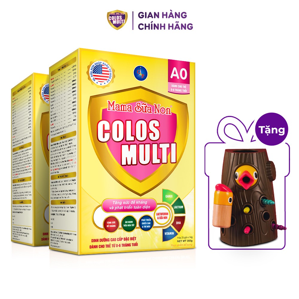 Combo 2 hộp sữa bột cho bé Colosmulti các loại 350g - 450g [Quà tặng bộ đồ chơi chim gõ sâu]