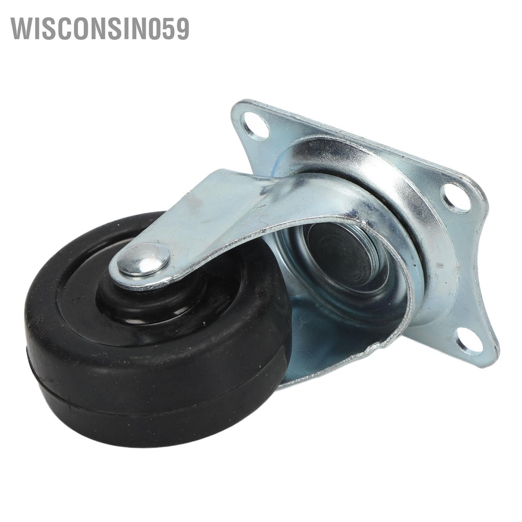 Wisconsin059 4 cái Bánh xe đẩy cao su xoay Vòng bi đôi với giá đỡ bằng thép không gỉ 2in