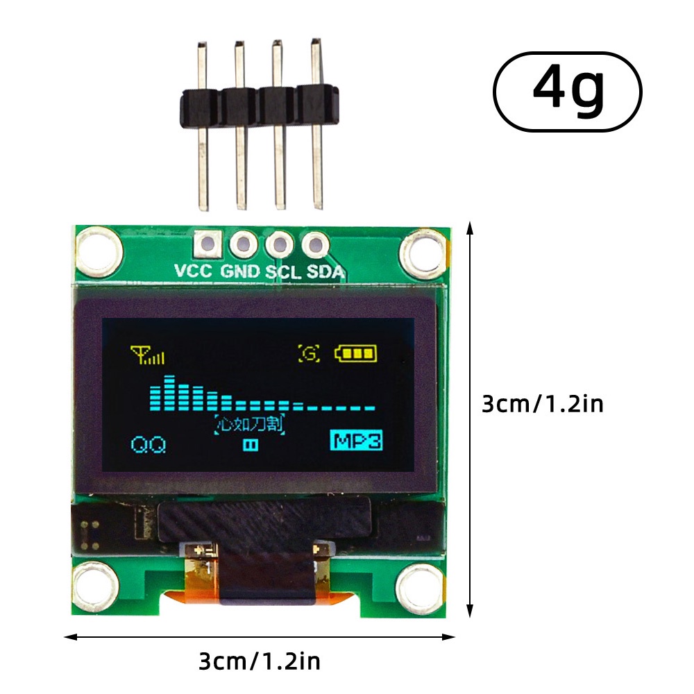 Mô Đun Hiển Thị Màn Hình OLED 0.96 inch Giao Diện IIC/I2C 128X64 SSD1306 Chuyên Dụng
