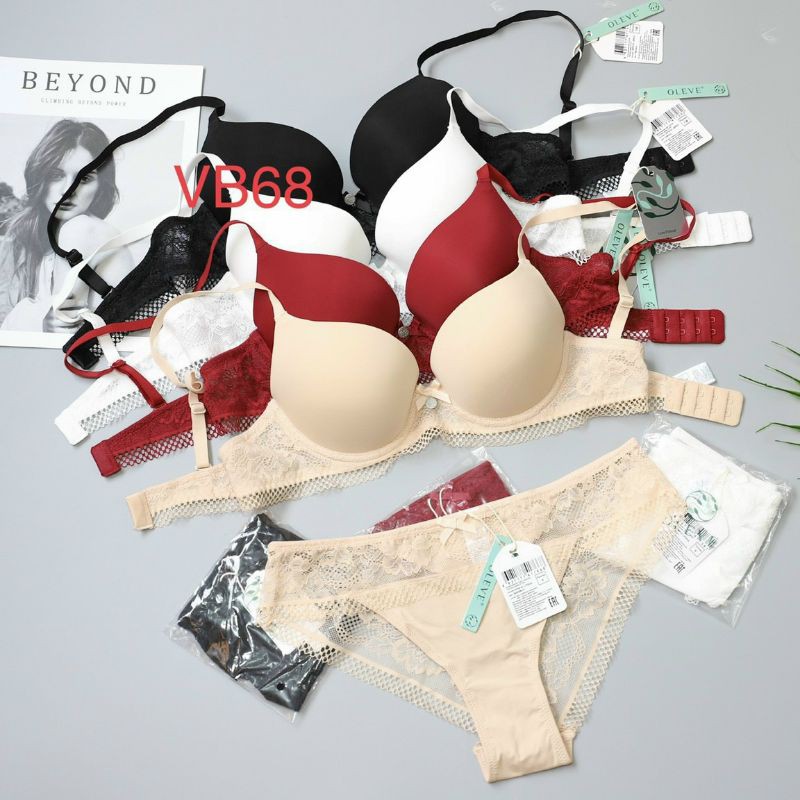 Bộ lót quả trơn phối quần hoa - hàng cao cấp | BigBuy360 - bigbuy360.vn