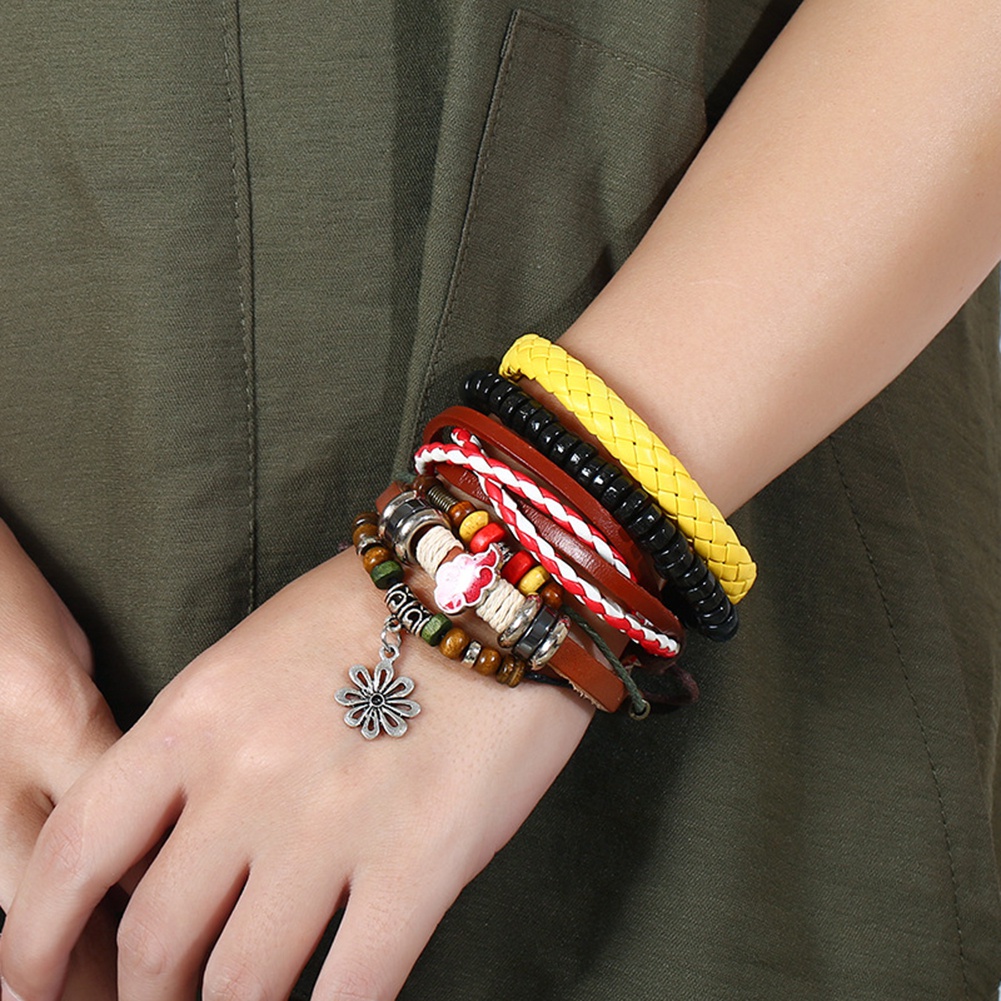 Bộ 4 vòng tay chuỗi hạt phong cách boho độc đáo thời trang cho nữ