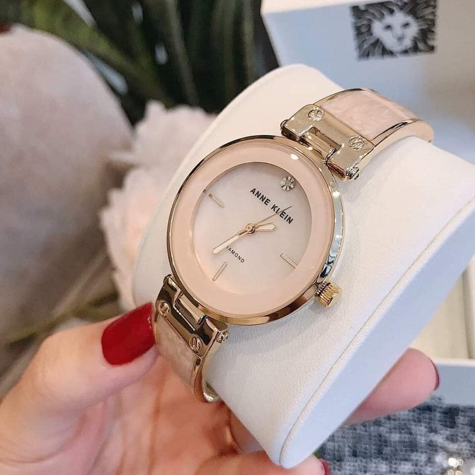 Đồng hồ nữ chính hãng mặt tròn đồng hồ đeo tay nữ đẹp Anne Klein AK/2512LPGB