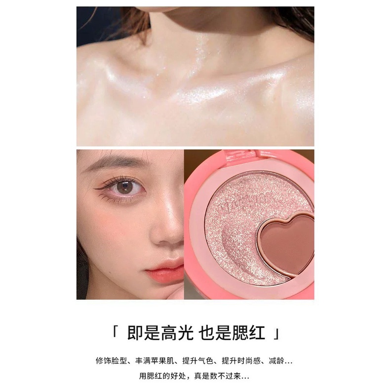 Bảng má hồng &amp; highlight Maffick Sweet Milk Peach Two-Tone Blush