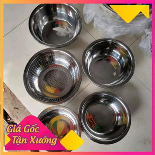 👍👍SET 5 MÓN RỔ VÀ CHẬU INOX