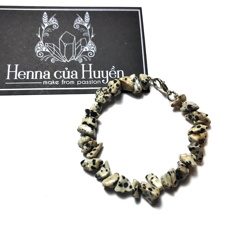 [Turquoise,dalmation jasper,prehnite]( đọc nội dung) Vòng tay đá thiên nhiên,đá thanh tẩy,vụn bóng