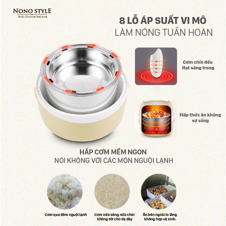 Hộp hâm cơm điện Lotor 1.3 Lít MH-2013, Nồi hâm nóng đồ ăn bằng thép không rỉ tiện lợi - BẢO HÀNH 12 THÁNG | WebRaoVat - webraovat.net.vn