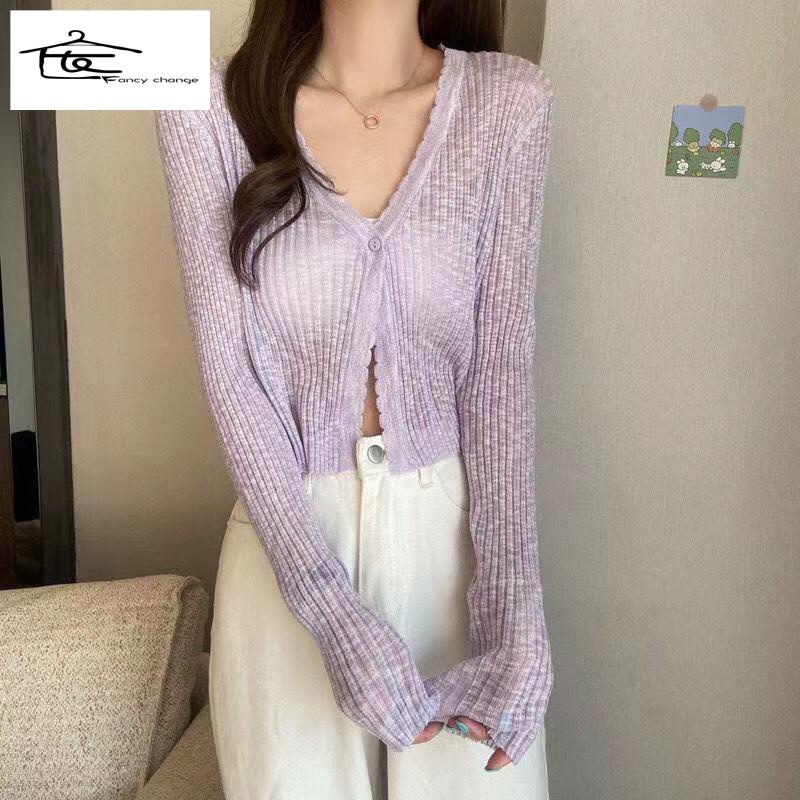 Áo Khoác Cardigan Mỏng Dáng Rộng Dài Tay Chống Nắng Thời Trang Mùa Hè Hàng Mới Dành Cho Bạn Nữ 2022