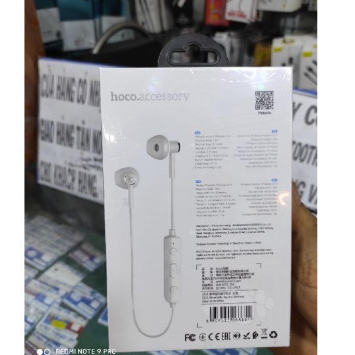 Tai nghe Bluetooth Hoco ES21 V4.2 hỗ trợ mic, có dây dài 0.6m hàng chính hãng