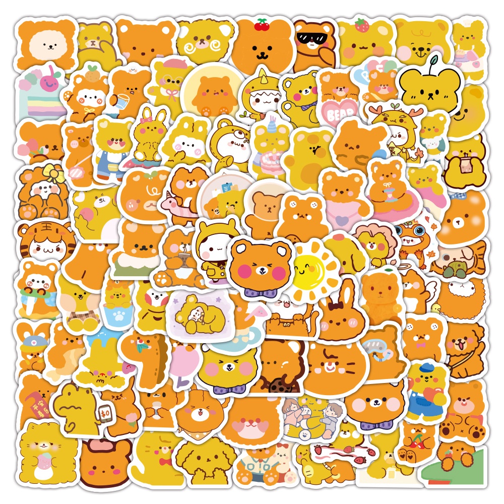 Nhãn Dán Hình Gấu Kawaii Và Snack Chống Nước 11 Kiểu Dáng Dễ Thương Dán Hành Lý Sổ Tay