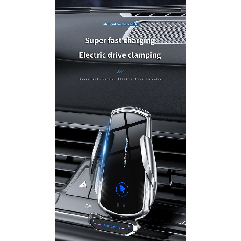 Đế Sạc Nhanh Không Dây 30W Qi Gắn Xe Ô Tô Cho iPhone 11 12 Pro Xiaomi Samsung Huawei