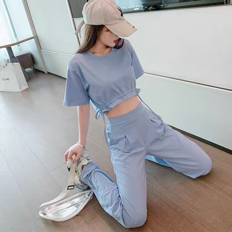 Set bộ thể thao cotton Hàn cao cấp năng động, thanh lịch-B245