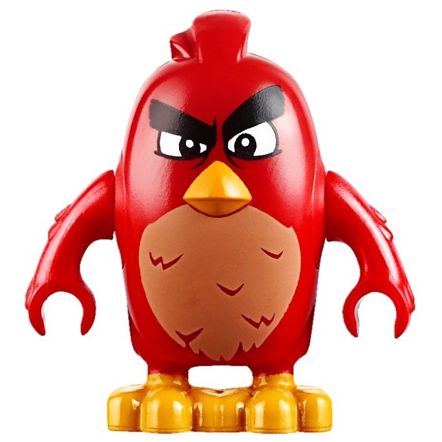 1 Nhân Vật LEGO Minifigures Chim Đ.i.ê.n Màu Đỏ Biểu Cảm Khó Chịu Trong Phim The Angry Birds Movie