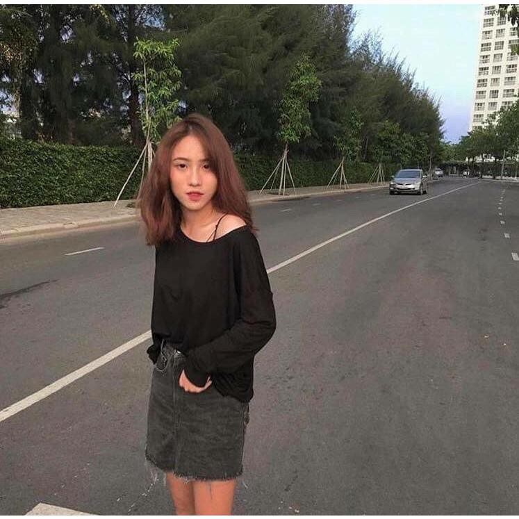 Áo thun xước lệch vai dài tay nữ SIÊU HOT | BigBuy360 - bigbuy360.vn