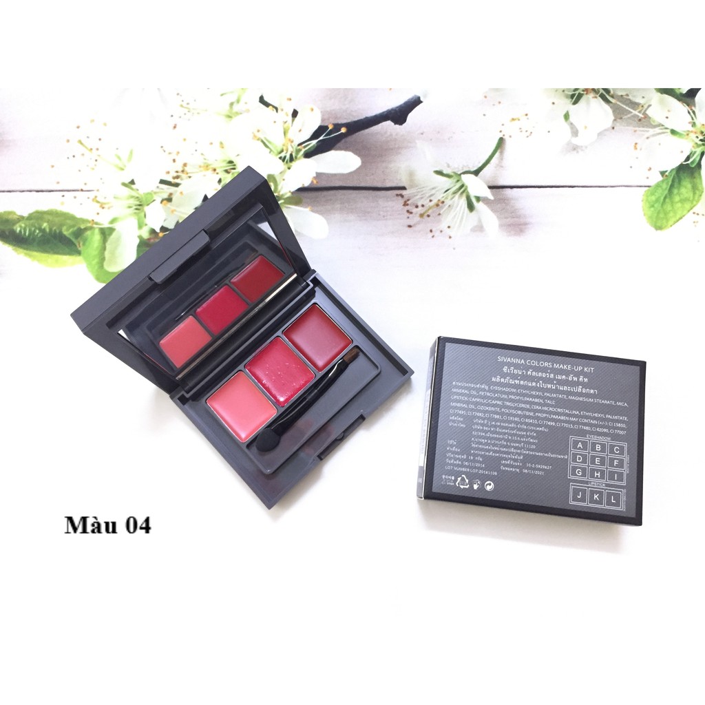 SALE HÀNG CẬN DATE - SÉT PHẤN MẮT VÀ SON MÔI SIVANNA COLORS MAKE UP KIT