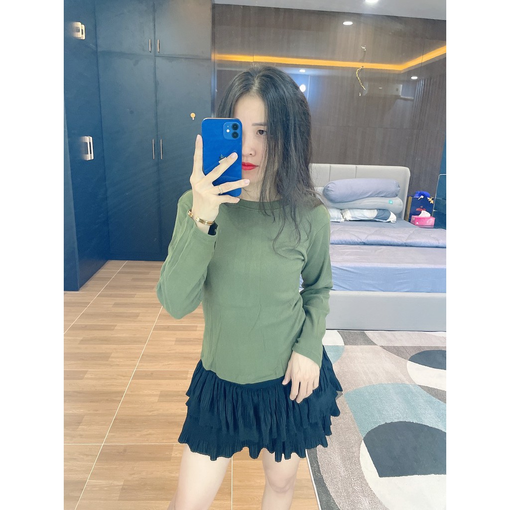 Áo Thun Tay Dài Có Thắt Ở Lưng (Hình Thật Tự Chụp) | BigBuy360 - bigbuy360.vn