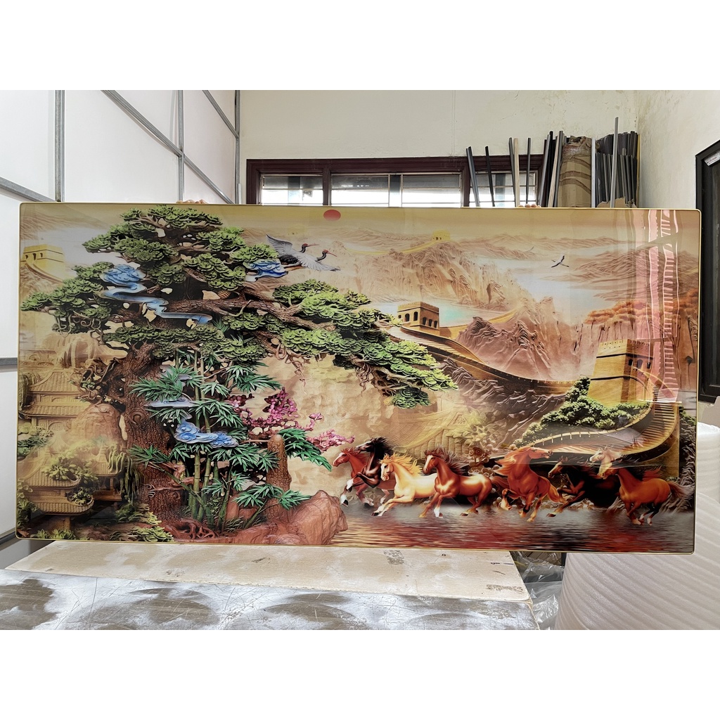 Tranh tráng gương Mã đáo thành công- Mang ý nghĩa sức khỏe,thu hút vận may,sinh vượng khí cho gia chủ.