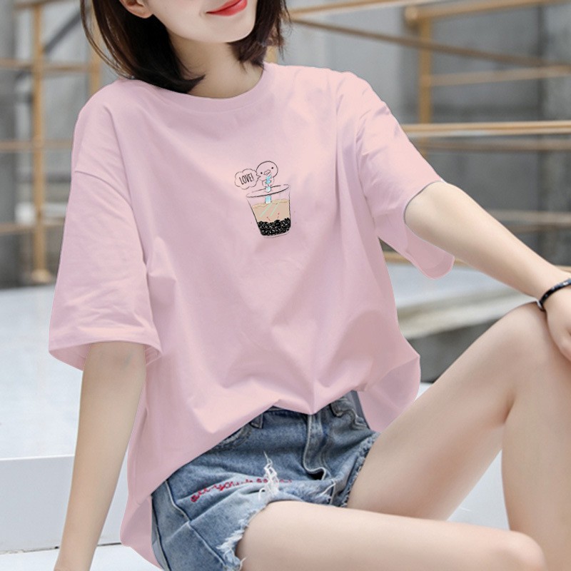 áo thun tay lỡ FREESHIP50K  áo thun in ly trà sữa TL509
