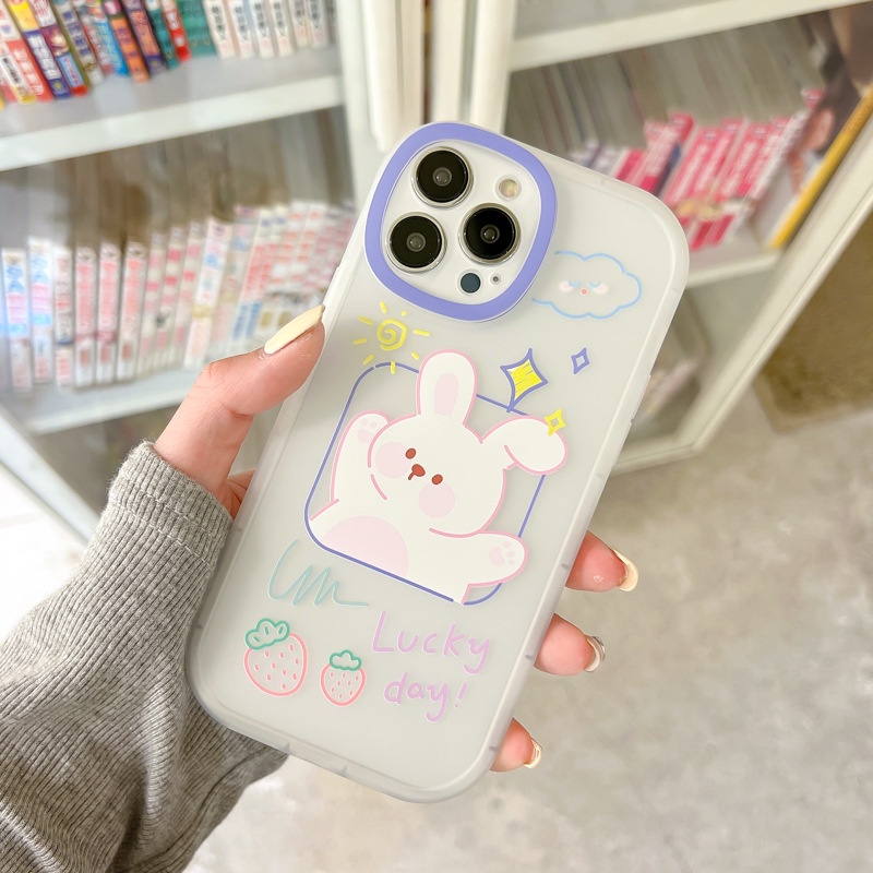 Ốp Điện Thoại Họa Tiết Thỏ Mắt To Hoạt Hình Sáng Tạo Phù Hợp Cho Apple 13Pro 12Pro 11 xs
