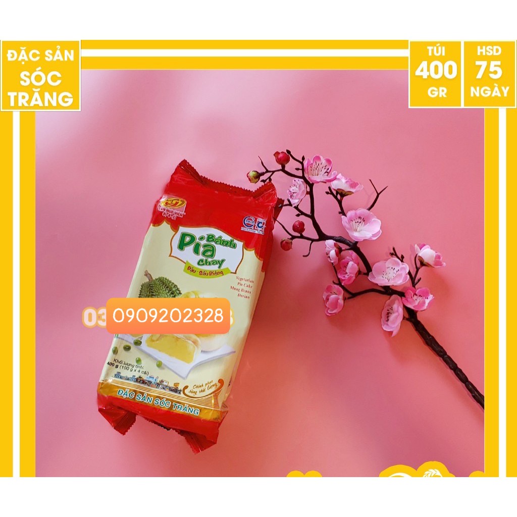 Bánh Pía Đậu Sầu Riêng Chay Tân Huê Viên 500g