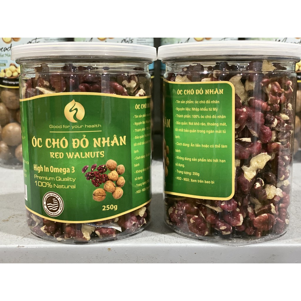 NHÂN HẠT ÓC CHÓ ĐỎ 250G