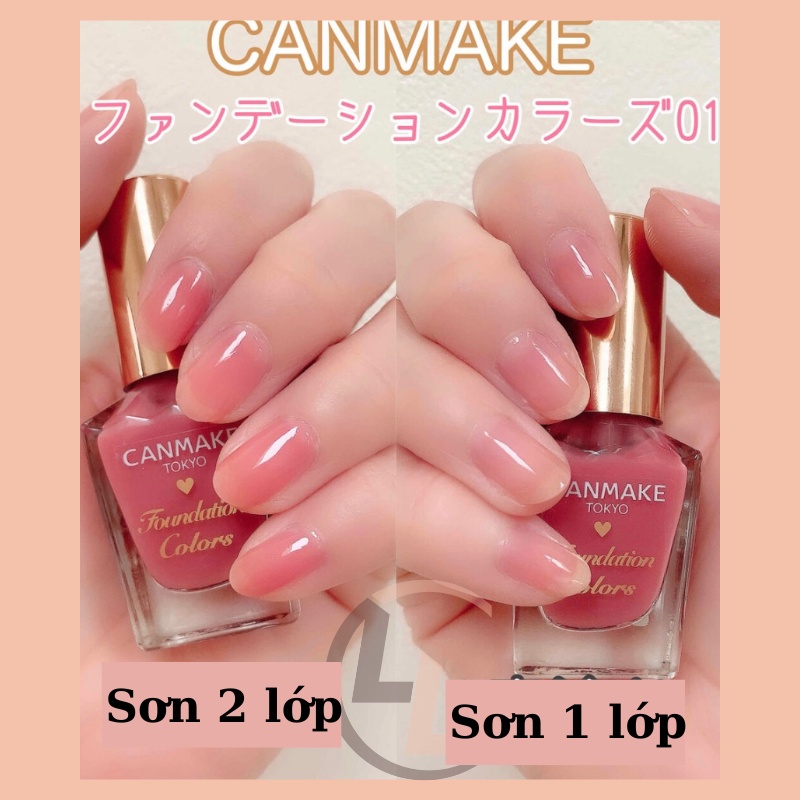Sơn móng tay Canmake nội địa Nhật tone hồng 01 Hot 02