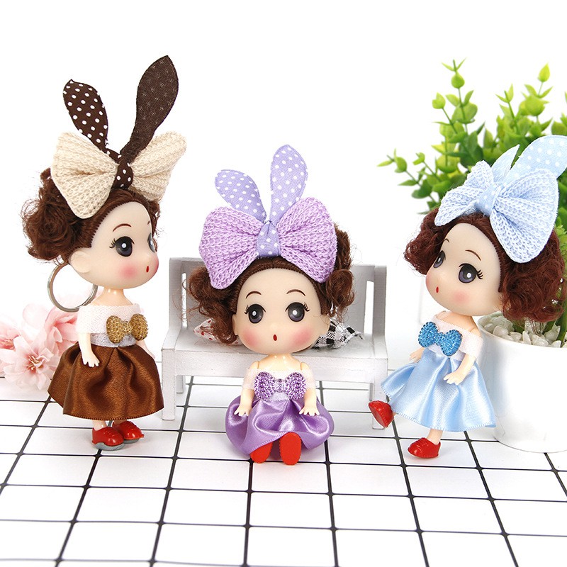 Búp bê chibi có móc khóa treo cặp xinh xắn 12cm loại móc xịn - mẫu 6