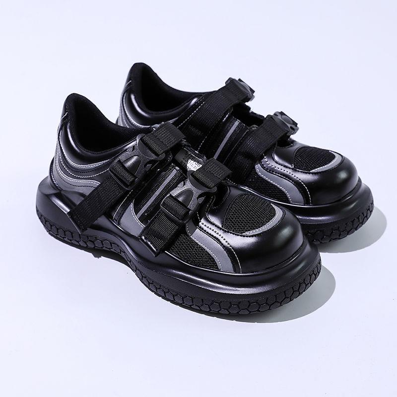 Giày Da Mũi Tròn Đế Dày Thoáng Khí Cài Hai Khóa Phong Cách Nhật Bản Thời Trang Mùa Hè Cho Nam 2022