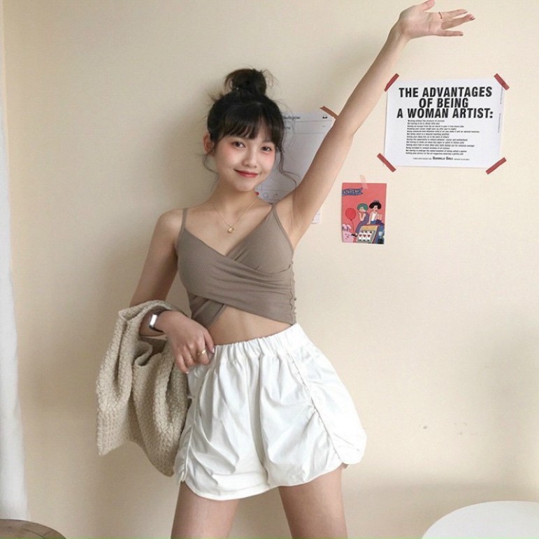 Áo Bra cotton may chéo 223 có đệm ngực chất đẹp thoáng mồ hôi - Áo 2 dây Thể Thao dáng chéo Đủ Màu, Áo Croptop Tập Gym