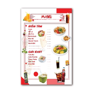 Bảng menu quán giải khát, quán phở