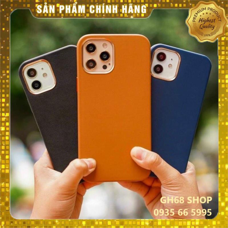 Ốp lưng da Leather case IPhone 12-12 Pro-12 Pro Max/Iphone 13/13 Pro/13 Pro Max hỗ trợ sạc không dây MagSafe