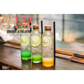 Chai Thủy Tinh Nút Gỗ Đựng Trà,Hoa Sấy Khô-GTH MART