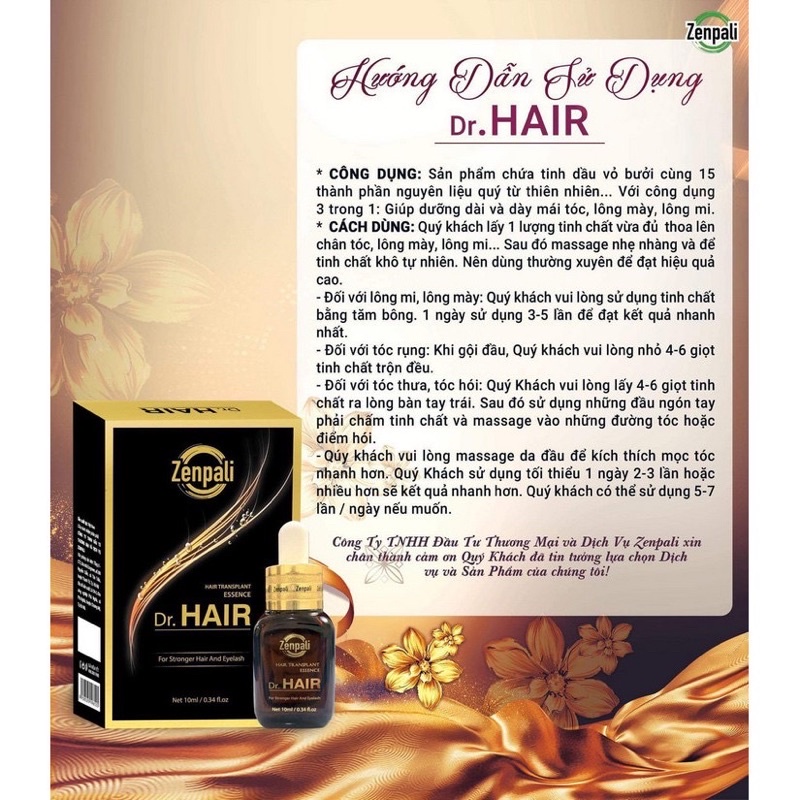 Dr.Hair Tinh chất dài mi, kích mọc tóc Dr Hair Zenpali HÀNG XỊN