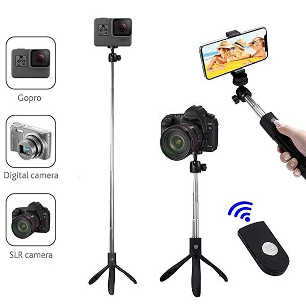 Gậy tự sướng, gậy chụp ảnh tripod K05 có remote bluetooth chụp hình từ xa