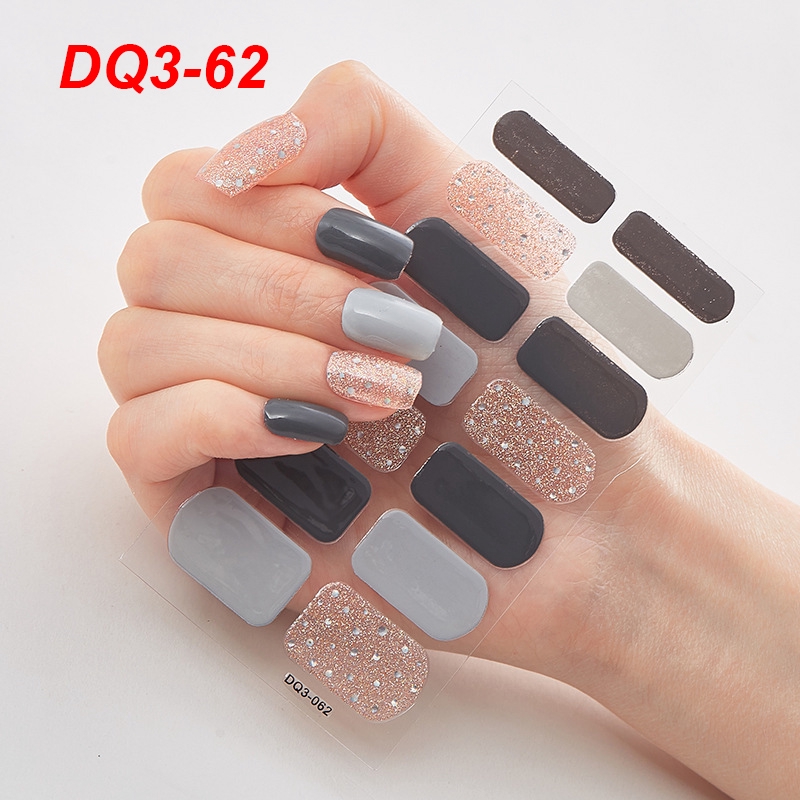 Set 14 miếng dán móng tay nhãn dán trang trí móng 3D  Dq3 61-73