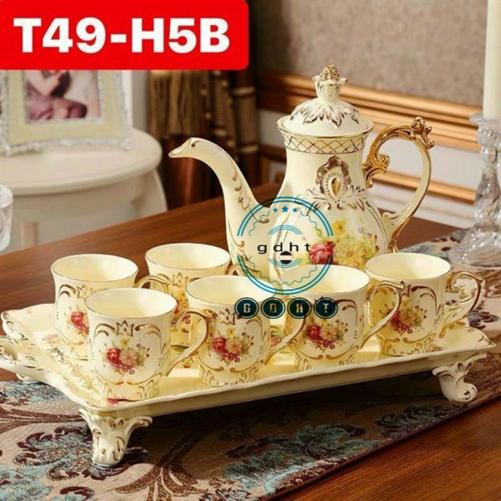 BỘ BÌNH CỐC KÈM KHAY PHONG CÁCH HOÀNG GIA CAO CẤP