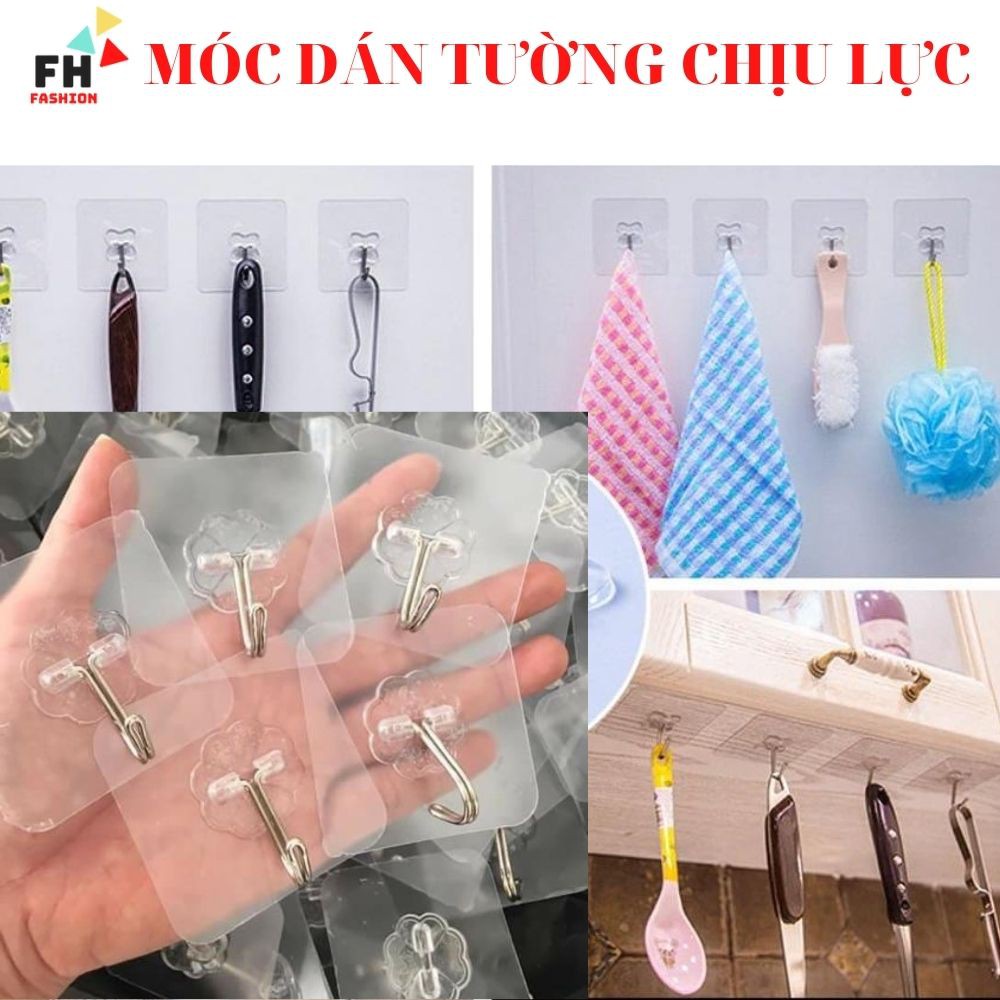 Combo 10 Móc dán tường chịu lực siêu dính 6x6cm [ SHOP FH ]